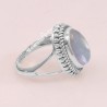 Rainbow Moonstone Ring 925 Sterling Silver Ring Solitaire Silver Ring