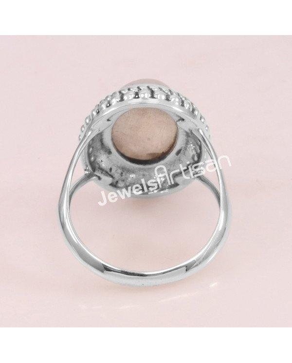 Rainbow Moonstone 925 Sterling Silver June Birthstone Ring