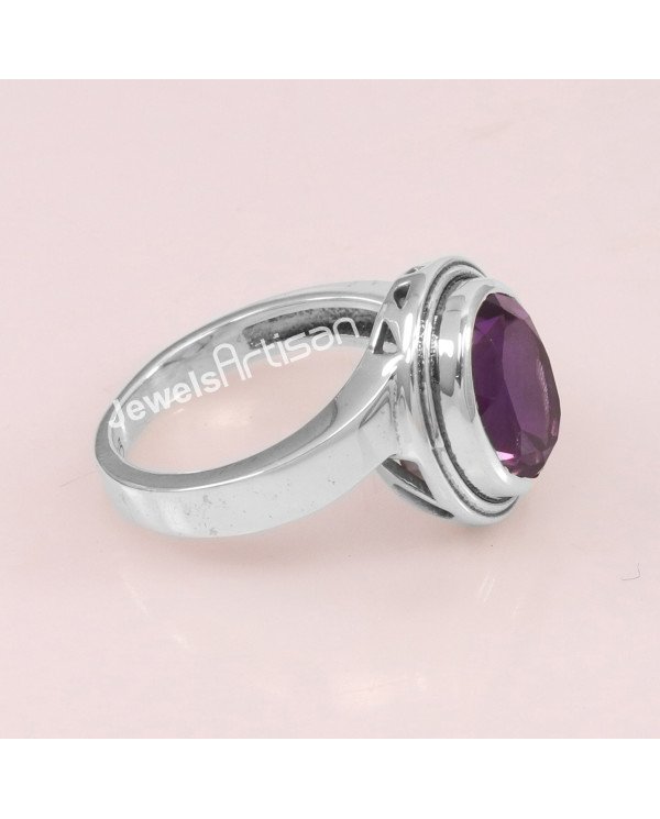 Amethyst Gemstone 925 Sterling Silver Ring