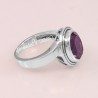 Sterling Silver Purple Amethyst Classic Solitaire Ring