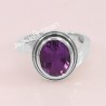 Sterling Silver Purple Amethyst Classic Solitaire Ring