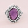Amethyst Ring 925 Sterling Silver Ring Solitaire Gemstone Ring