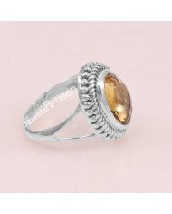 Citrine 925 Sterling Silver November Birthstone Ring