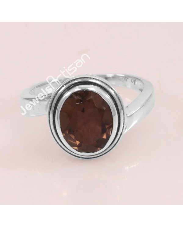 Smoky Quartz Ring 925 Sterling Silver Ring Engagement Ring