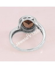Smoky Quartz Gemstone 925 Sterling Silver Ring