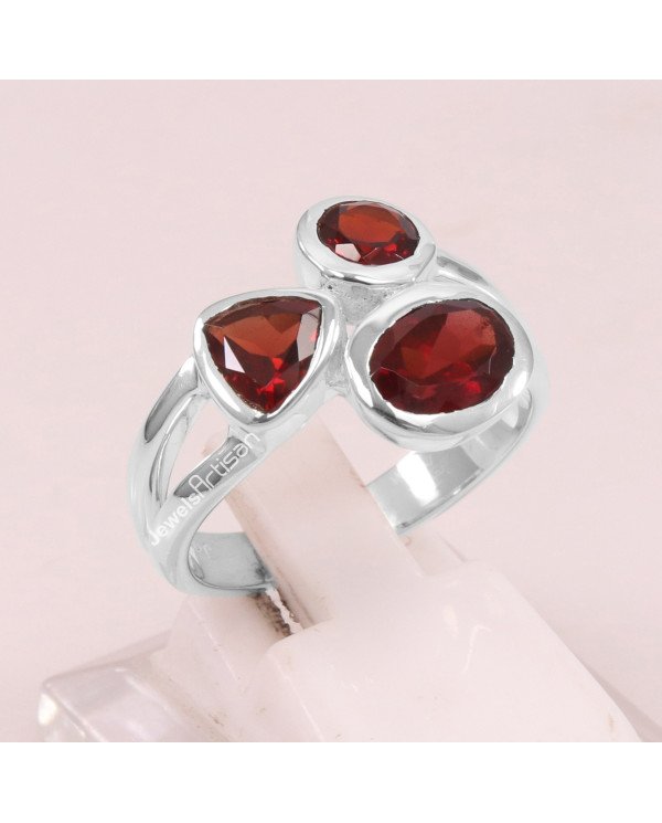 Red Garnet Ring 925 Sterling Silver Ring January birthstone Ring
