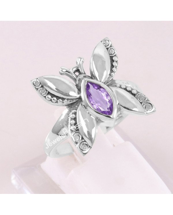 Butterfly Design Amethyst 925 Sterling Silver Ring
