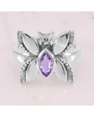 Butterfly Design Amethyst 925 Sterling Silver Ring