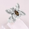 Smoky Quartz 925 Sterling Silver Butterfly Design Ring