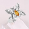 November Birthstone Sterling Silver Butterfly design Citrine Ring