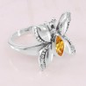 November Birthstone Sterling Silver Butterfly design Citrine Ring