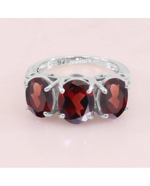 Garnet 925 Sterling Silver Ring January Birthstone Ring