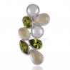 Peridot Pendant Prehnite Pendant 925 Silver Pendant Cluster Pendant