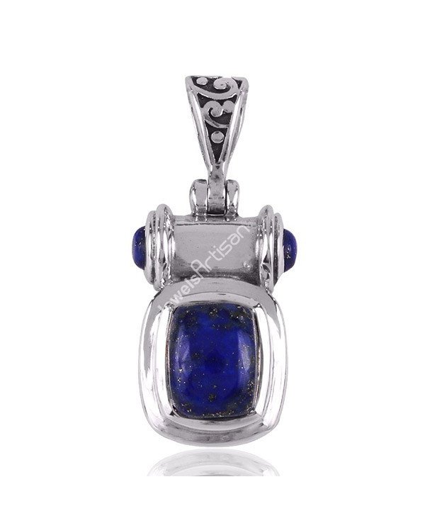 Lapis Lazuli Pendant 925 Silver Pendant Genuine Gemstone Pendant