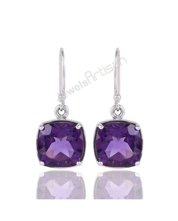 African Amethyst Earrings 925 Silver Earrings Dangle Drop Earrings