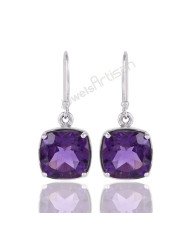 African Amethyst Earrings 925 Silver Earrings Dangle Drop Earrings