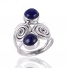 Lapis Lazuli Designer Handcrafted Gemstone Silver Statement Ring