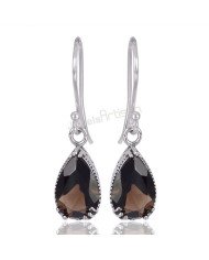 Smoky Quartz Earrings Handcrafted Earrings 925 Sterling Silver Earrings