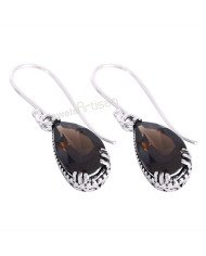 Smoky Quartz Earrings Handcrafted Earrings 925 Sterling Silver Earrings
