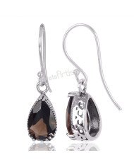 Smoky Quartz Earrings Handcrafted Earrings 925 Sterling Silver Earrings