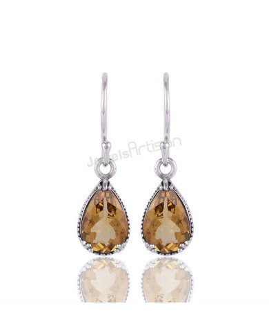 Citrine Earrings Handcrafted Earrings 925 Sterling Silver Earrings