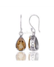 Citrine Earrings Handcrafted Earrings 925 Sterling Silver Earrings
