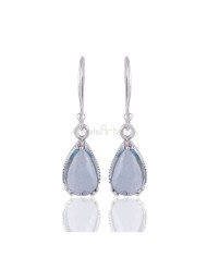 Blue Topaz Earrings Handcrafted Earrings 925 Sterling Silver Earrings