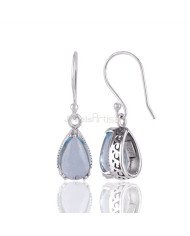 Blue Topaz Earrings Handcrafted Earrings 925 Sterling Silver Earrings