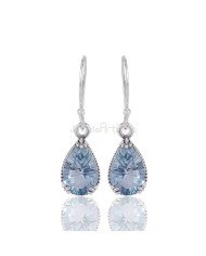 Blue Topaz Earrings 925 Sterling Silver Earrings Handcrafted Earrings