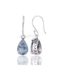 Blue Topaz Earrings 925 Sterling Silver Earrings Handcrafted Earrings