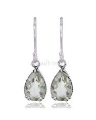 Green Amethyst Earrings Handcrafted Earrings 925 Sterling Silver Earrings