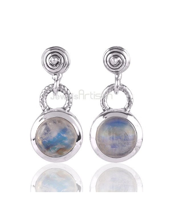 Rainbow Moonstone Earrings Drop Earrings 925 Sterling Silver Earrings