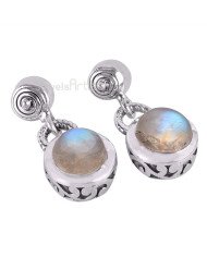 Rainbow Moonstone Earrings Drop Earrings 925 Sterling Silver Earrings