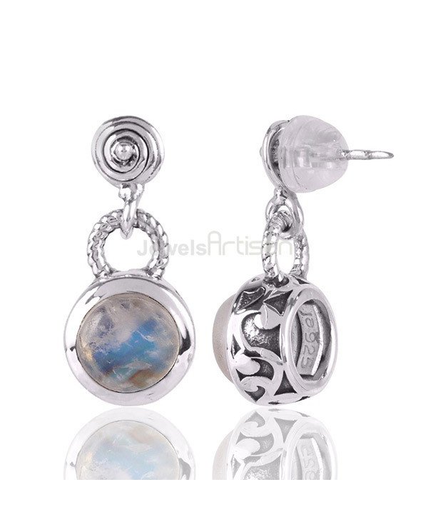 Rainbow Moonstone Earrings Drop Earrings 925 Sterling Silver Earrings