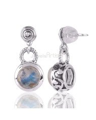 Rainbow Moonstone Earrings Drop Earrings 925 Sterling Silver Earrings