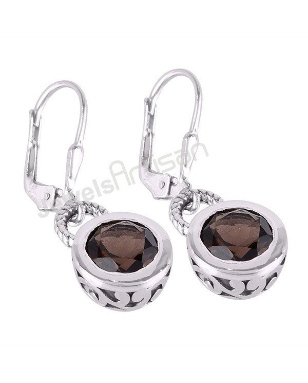 Smoky Quartz Earrings Drop Earrings 925 Sterling Silver Earrings