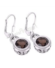 Smoky Quartz Earrings Drop Earrings 925 Sterling Silver Earrings