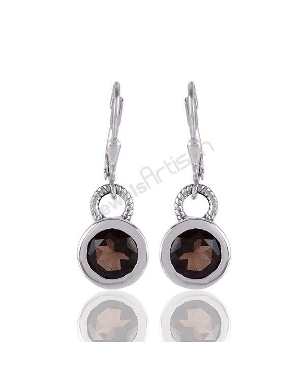 Smoky Quartz Earrings Drop Earrings 925 Sterling Silver Earrings