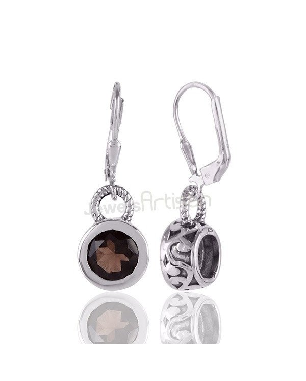Smoky Quartz Earrings Drop Earrings 925 Sterling Silver Earrings