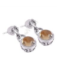 Citrine Earrings Dangle Drop Earrings 925 Sterling Silver Earrings