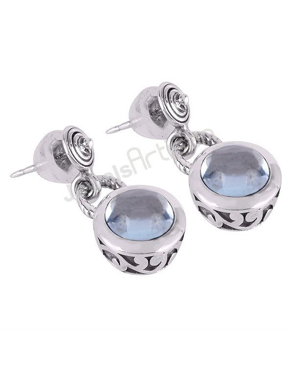 Sky Blue Topaz Earrings Drop Earrings 925 Sterling Silver Earrings
