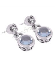 Sky Blue Topaz Earrings Drop Earrings 925 Sterling Silver Earrings