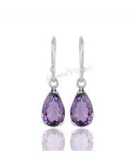 Purple Amethyst Earrings Handcrafted Earrings Sterling Silver Earrings