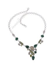 925 Sterling Silver Necklace Pyrite Necklace Cluster Necklace