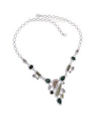925 Sterling Silver Necklace Pyrite Necklace Cluster Necklace