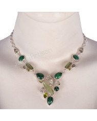 925 Sterling Silver Necklace Pyrite Necklace Cluster Necklace