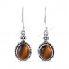 Natural Gemstone Earrings Tiger Eye Earrings Sterling Silver Earrings