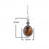 Natural Gemstone Earrings Tiger Eye Earrings Sterling Silver Earrings