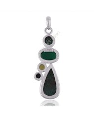 Sterling Silver Malachite Green Onyx Pendant