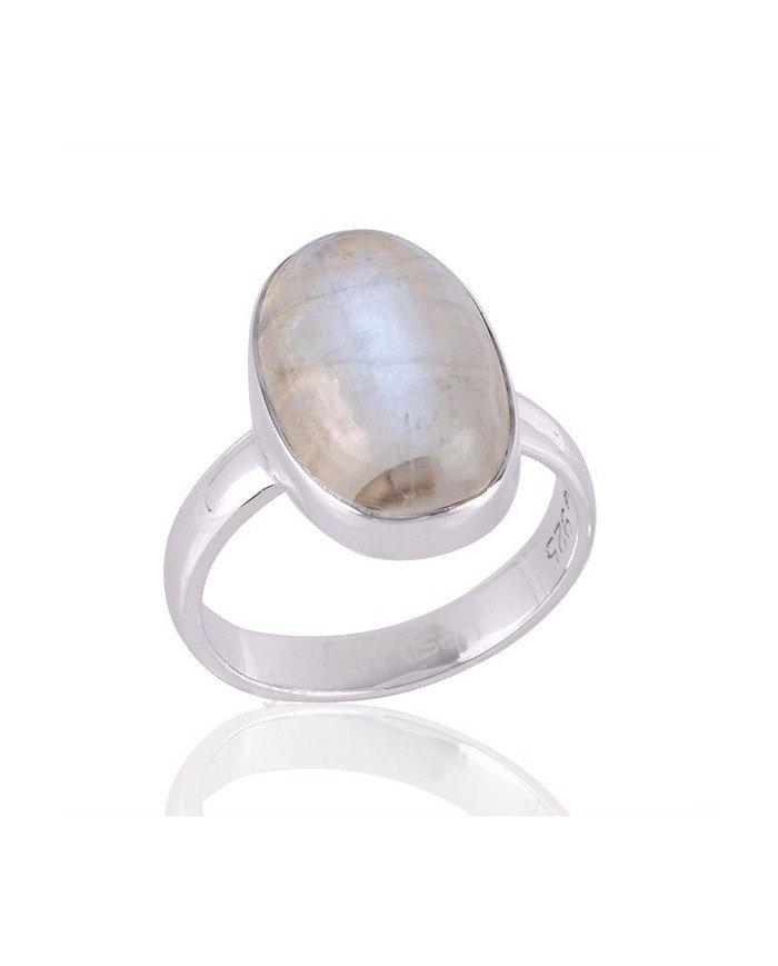 Rainbow Moonstone June Birthstone Gemstone Statement Silver Ring